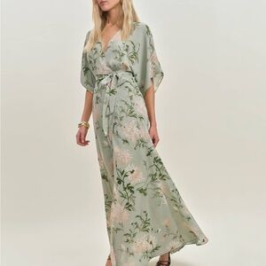 Reformation Winslow “Tea Garden” Floral Green Maxi Dress